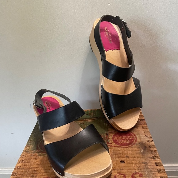 Swedish Hasbeens black strappy sandals, size 6 - Picture 6 of 6